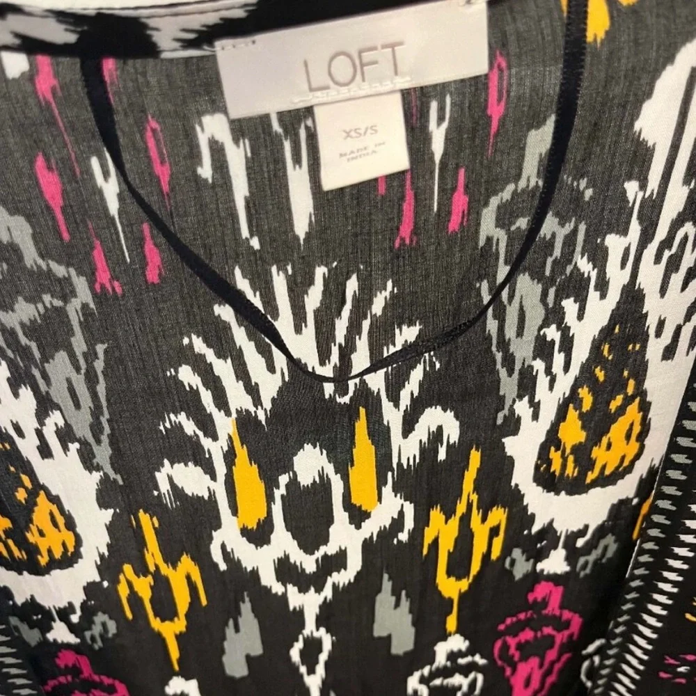 NWOT LOFT Women's Long Line Ikat Print Kimono/ Topper Size XS / Small